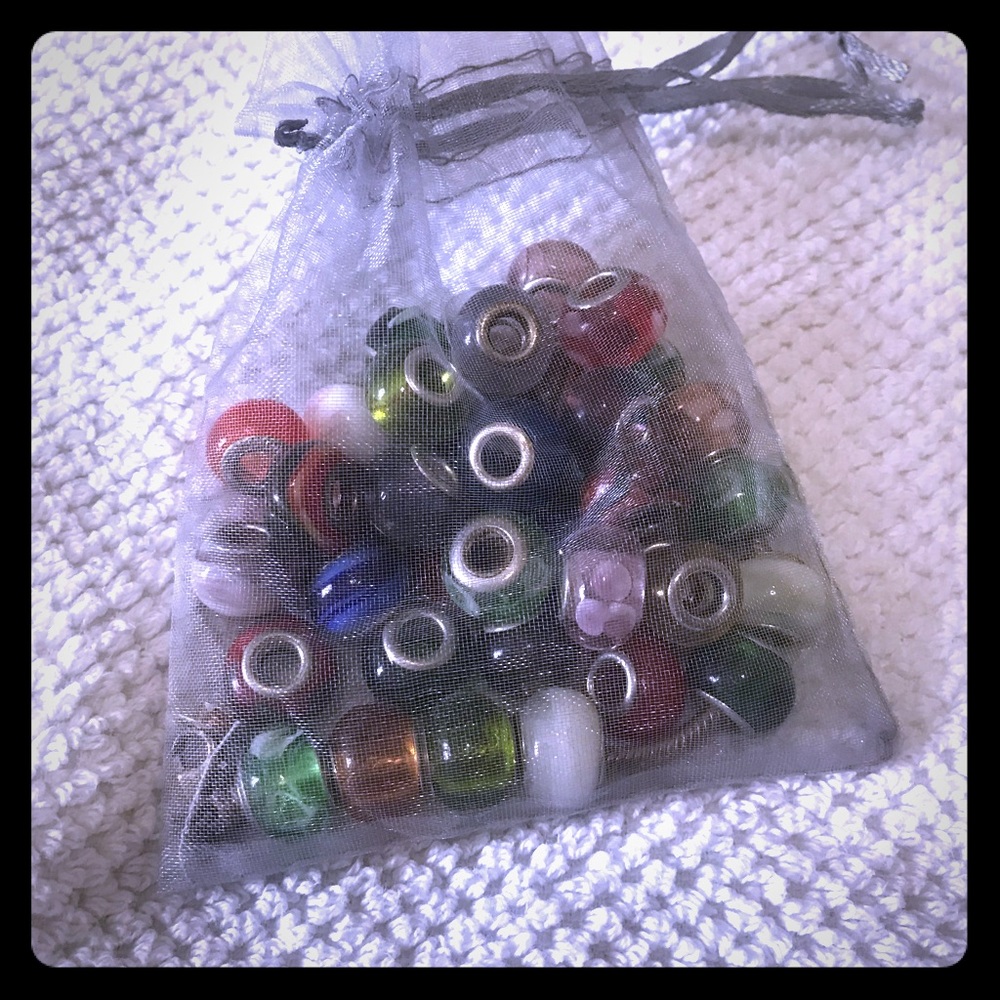 “Pandora” TYPE, murano glass look glass beads
